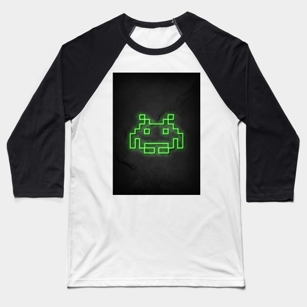 Space Invaders Baseball T-Shirt by Durro